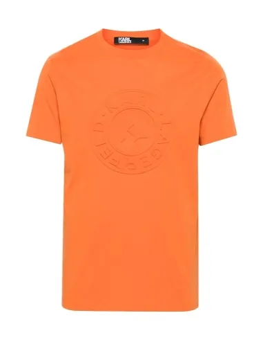 Camiseta naranja K/Circle en relieve