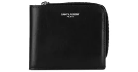 Cartera compacta de cuero negro de Saint Laurent 