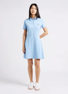 PAUL SMITH Vestido corto tipo polo de algodón en azul