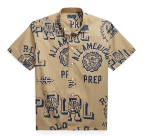 POLO RALPH LAUREN Camisa clásica estampada de algodón y lino mezclado en multicolor