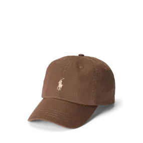 POLO RALPH LAUREN Gorra de algodón con logotipo bordado en marron
