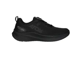Sneaker Atom Nylon Negro Liso Piso Goma Antideslizante