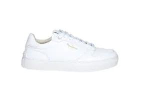 Sneaker Blanco Pala Picaditos Logo Dorado Piso Goma