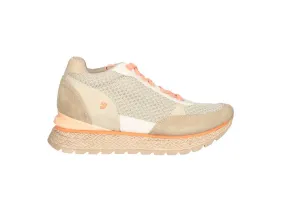Sneaker Nobuck Taupe Pala y Laterales Nylon Piso Esparto Filo Talon Salmon