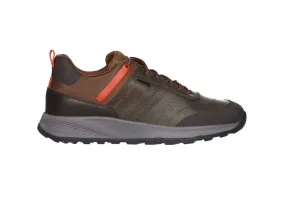 Sneaker Piel Marron Amphibiox Cuello Nylon Piso Goma Gris