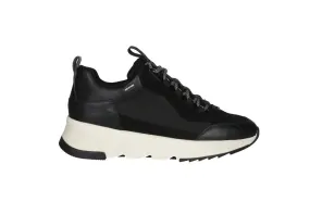 Sneaker Piel/nobuck Negro Amphibiox Piso Blanco
