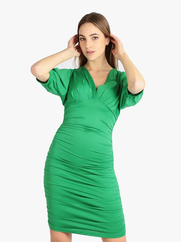 Solada Vestido de mujer manga corta drapeado